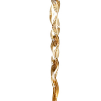 Glass spiral icicle transparent gold 20cm