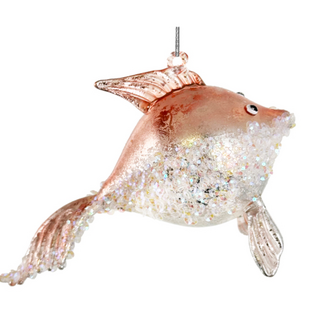 Glass gold fish beaded 11cm