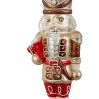 Glass nutcracker mat brown 18cm