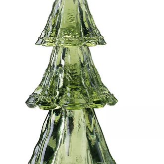 B & T Glass Tree 9" - Set/3 - Green