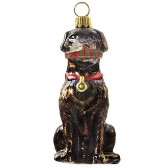 Joy to the World Collectibles Chocolate Lab with Tartan Slipper