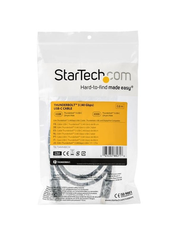 StarTech STARTECH 0.8m/2.7ft Thunderbolt 3 to Thunderbolt 3 Cable