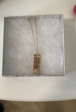 Golden Fox Moon & Back Tag Necklace