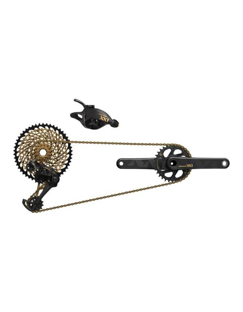 Sram Sram Xx1 Eagle Dub Groupset 175mm Boost 32 Tooth Crank Rear Derailleur 10 50 12 Speed Cassette Trigger Shifter Chain Gold