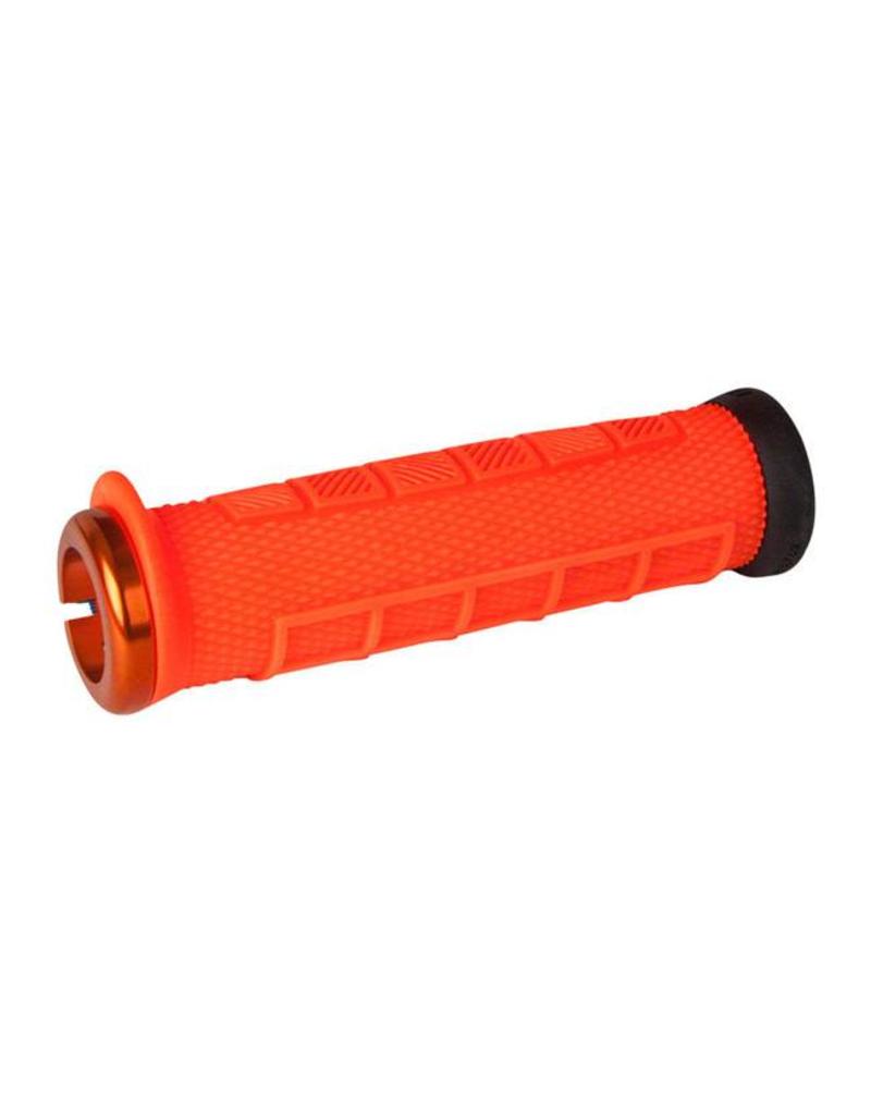 ODI ELITE PRO LOCK-ON ORANGE W// ORANGE CLAMPS BMX-MTB BICYCLE GRIPS