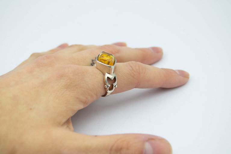 Bague Ambre - Losange