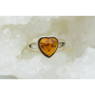Bague Ambre - Coeur