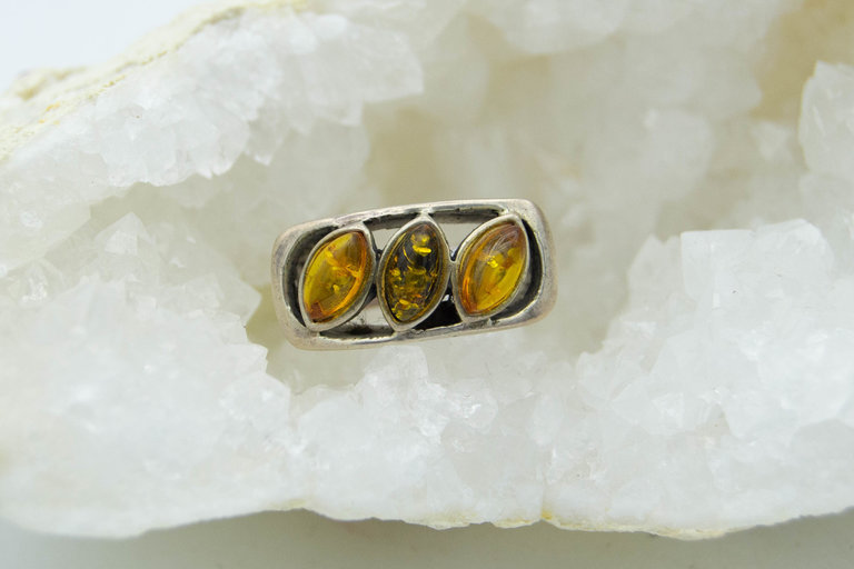 Bague Ambre - Feu