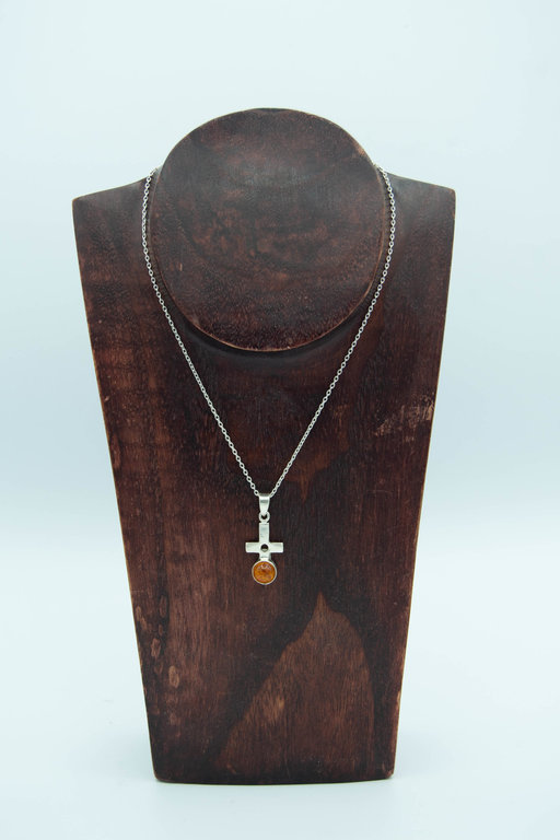 Amber Pendant - Croix