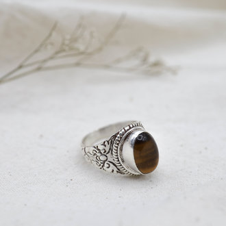 Bague Oeil de tigre - Fougère Bague Oeil de tigre - Fougère