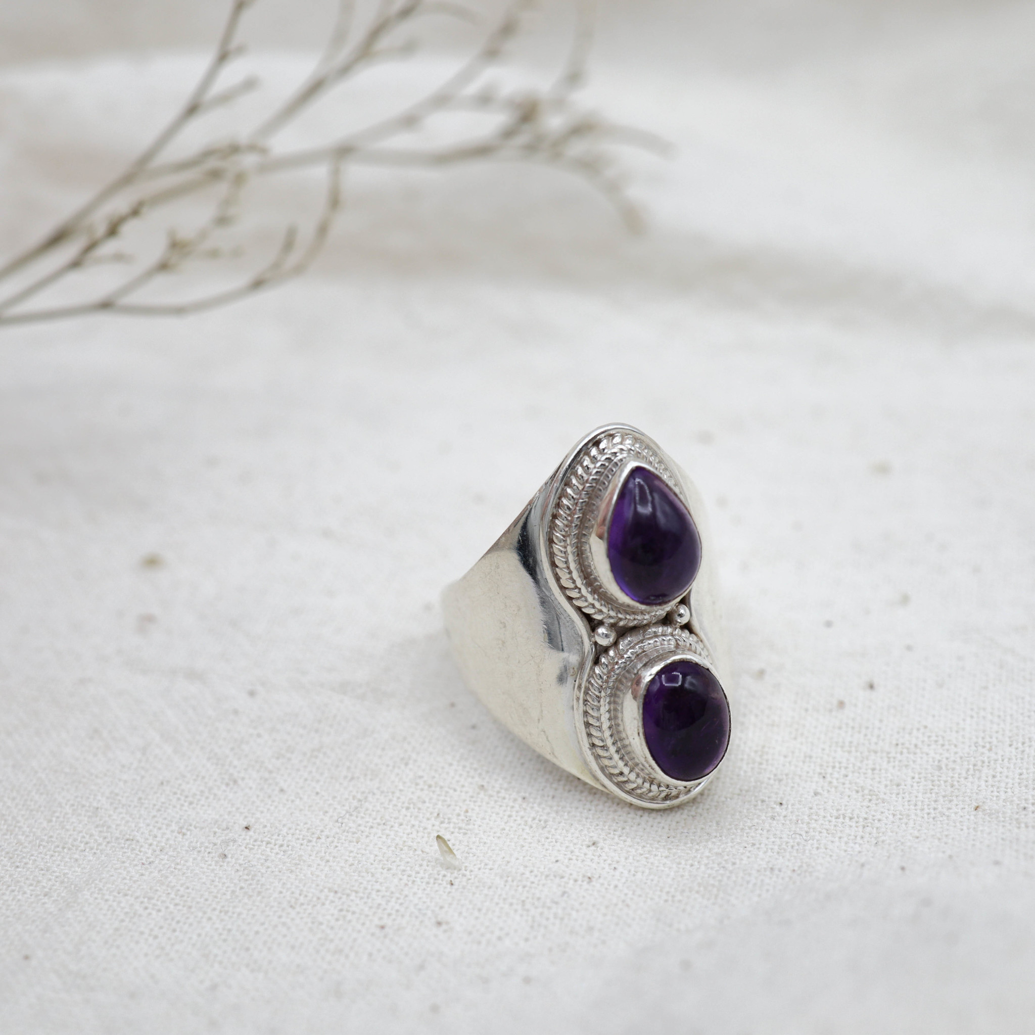 Amethyst ring - Duo