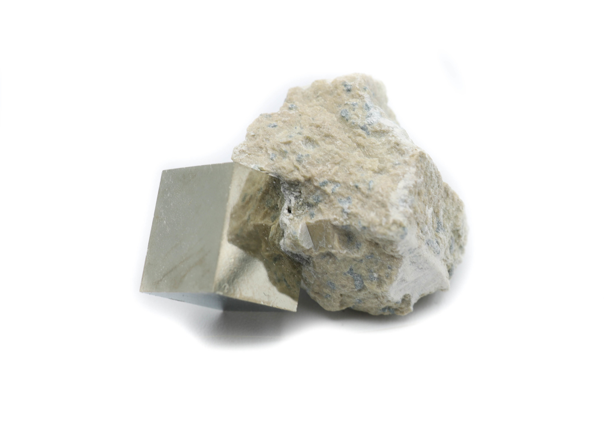 Pyrite cube on matrix