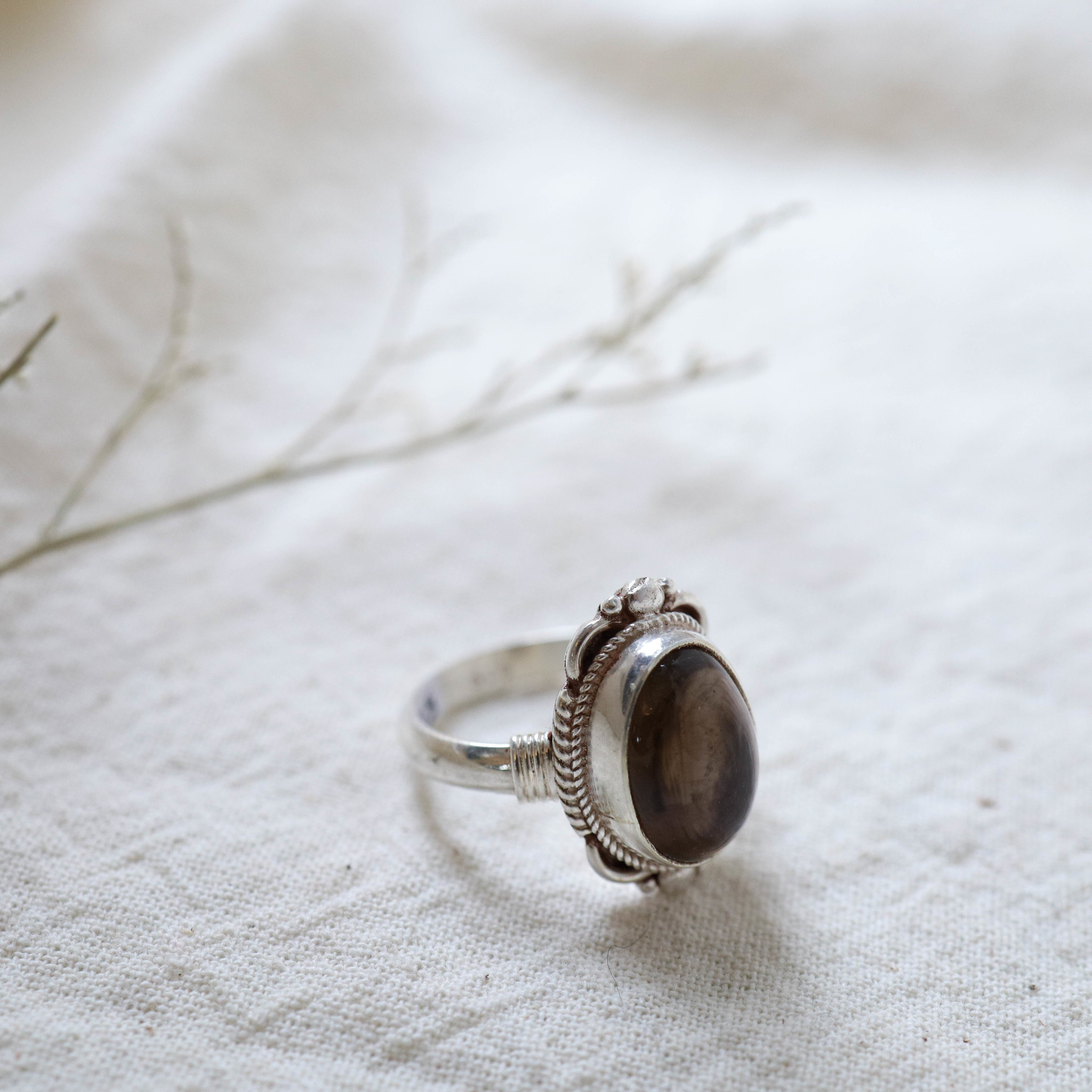 Smoky quartz ring - Jasmine