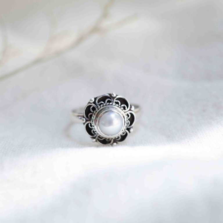 Bague Perle - Fleur