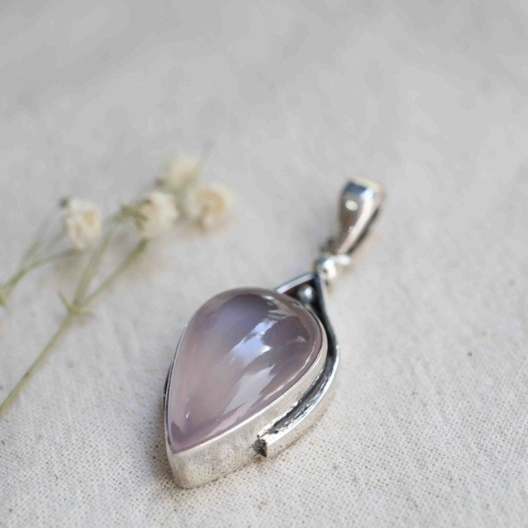 Pendentif Quartz Rose - Goutte