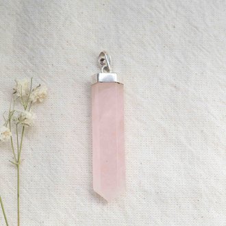 Pendentif Quartz rose - Pointe