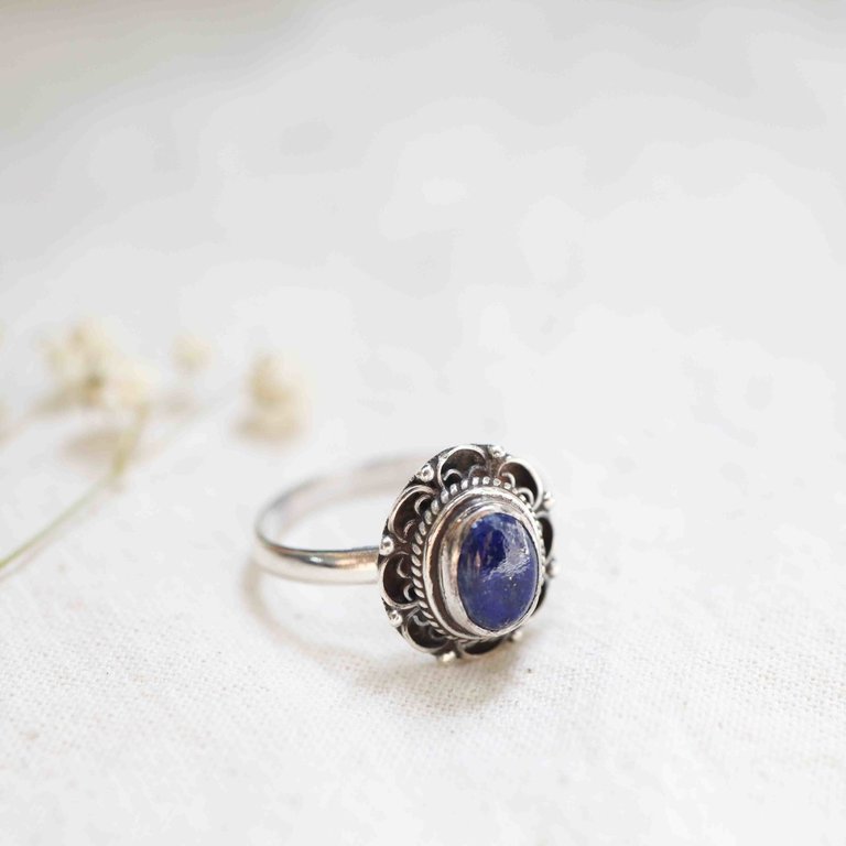 Bague Lapis Lazuli - Fleur