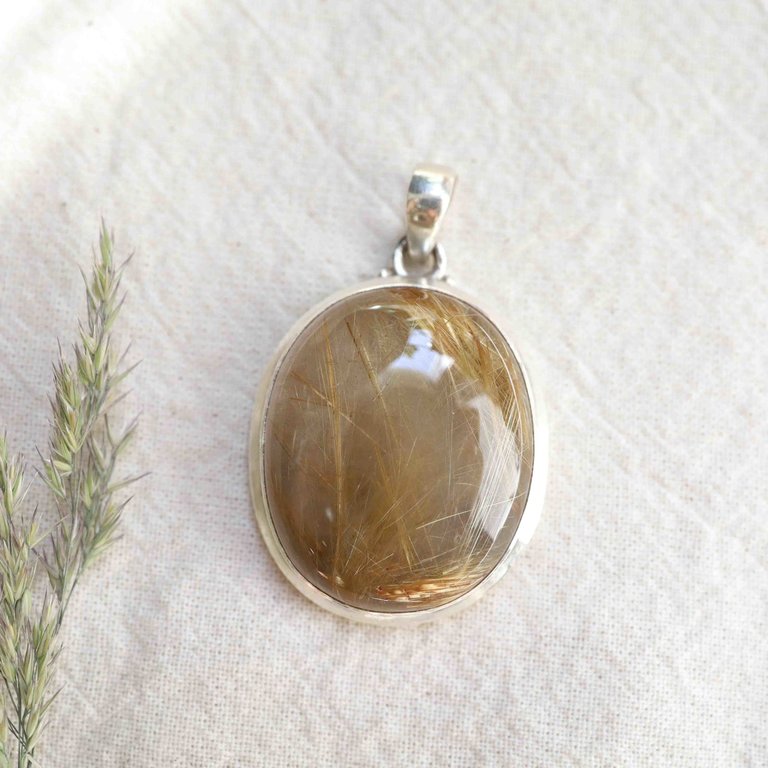 Rutilated Quartz Pendant - Aurora