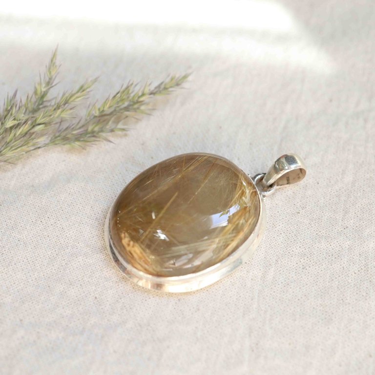 Rutilated Quartz Pendant - Aurora