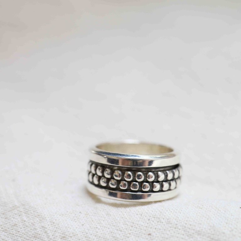 Bague argent - Pois