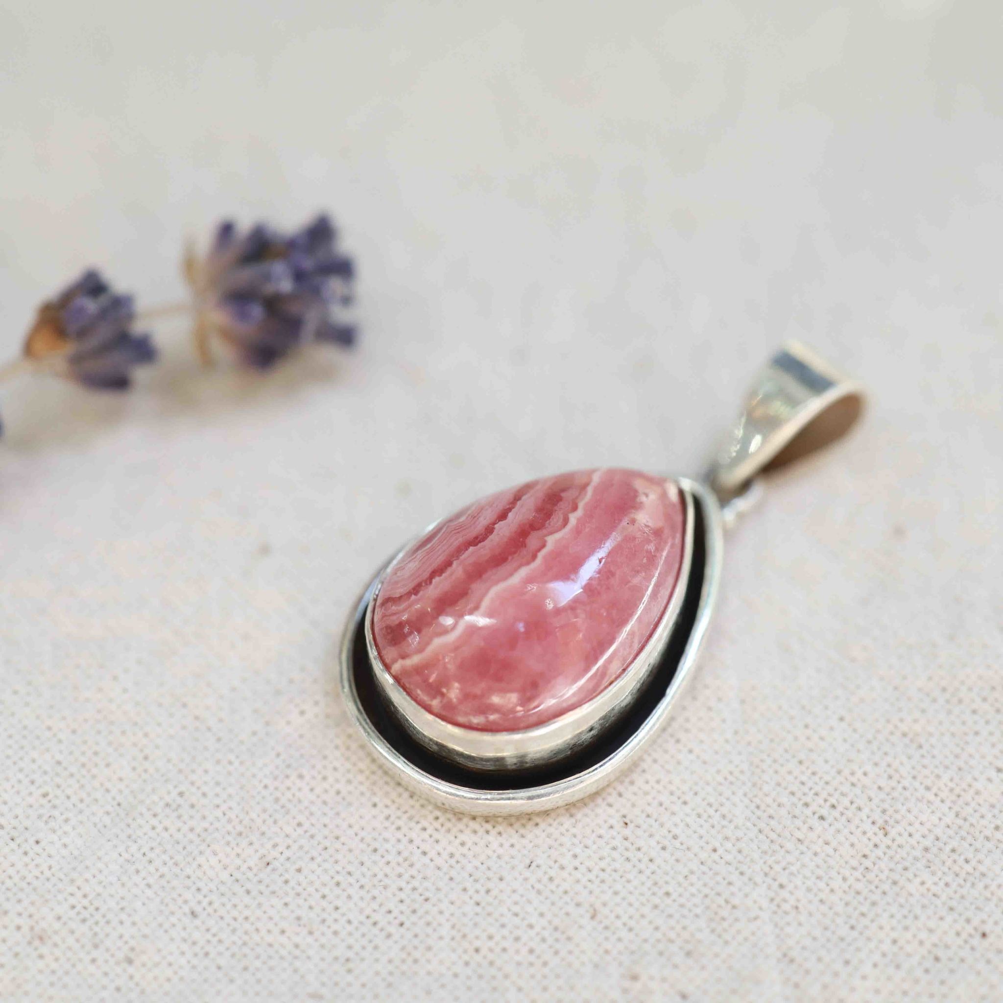 Rhodochrosite Pendant - Goutte - Pierres D'ailleurs