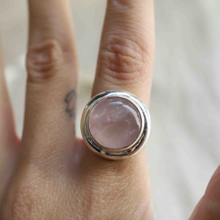 Bague Quartz Rose - Saturne