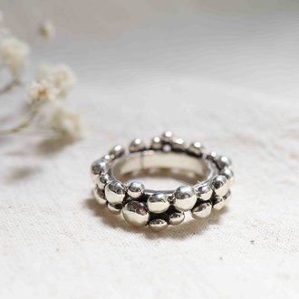 Bague argent - Bulles