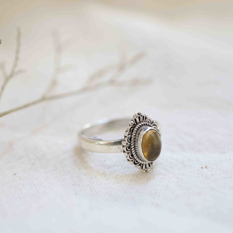 Bague Citrine - Pivoine