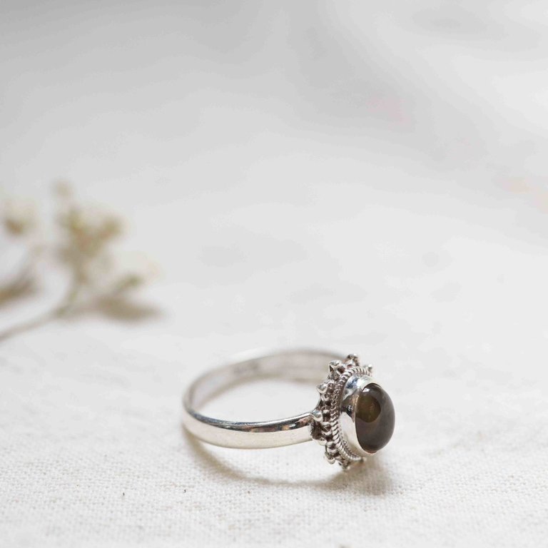 Smoky Quartz Ring - Cactus