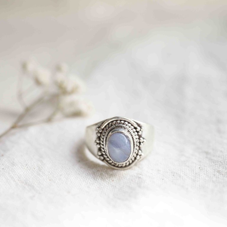 Blue Lace Agate Ring - Solaire