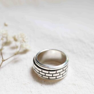Bague argent - Brique