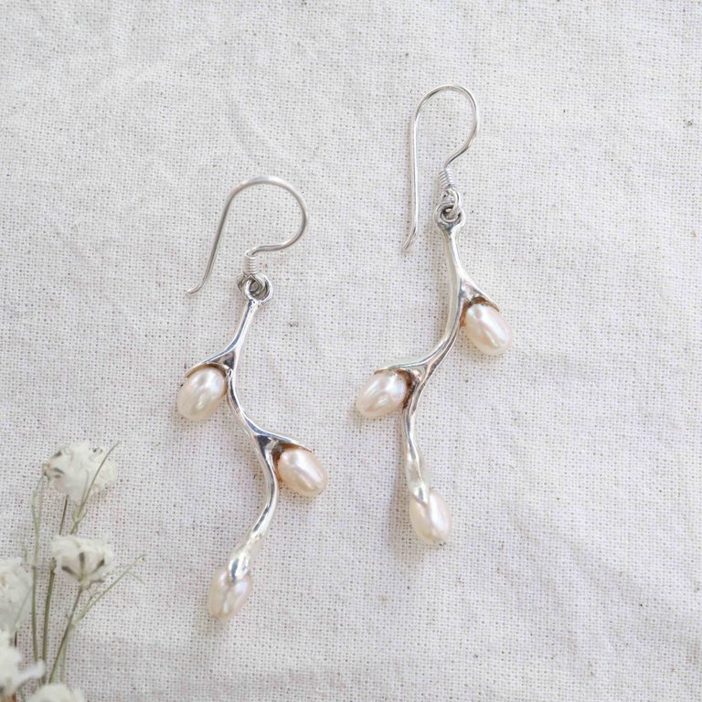 Boucles d'oreilles perle - Branche