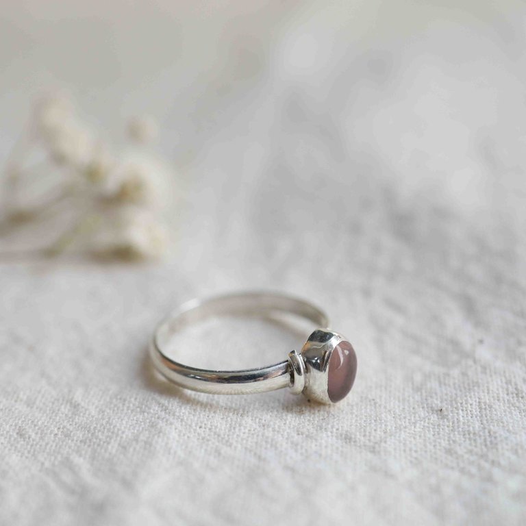 Bague Quartz rose - Myosotis