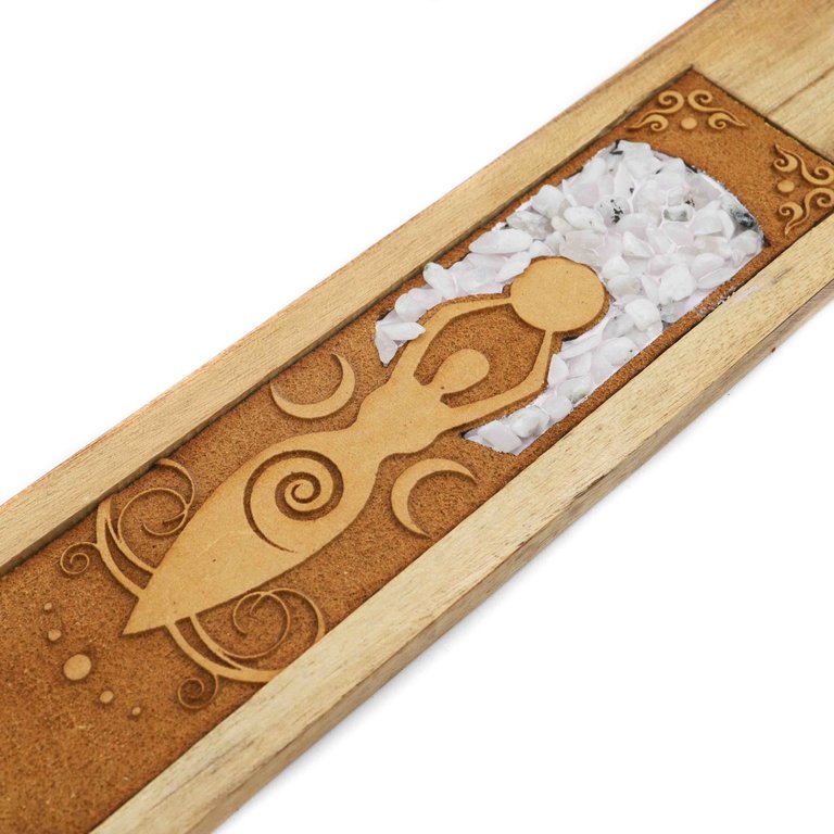 Porte-encens bois - Déesse Pierre de lune