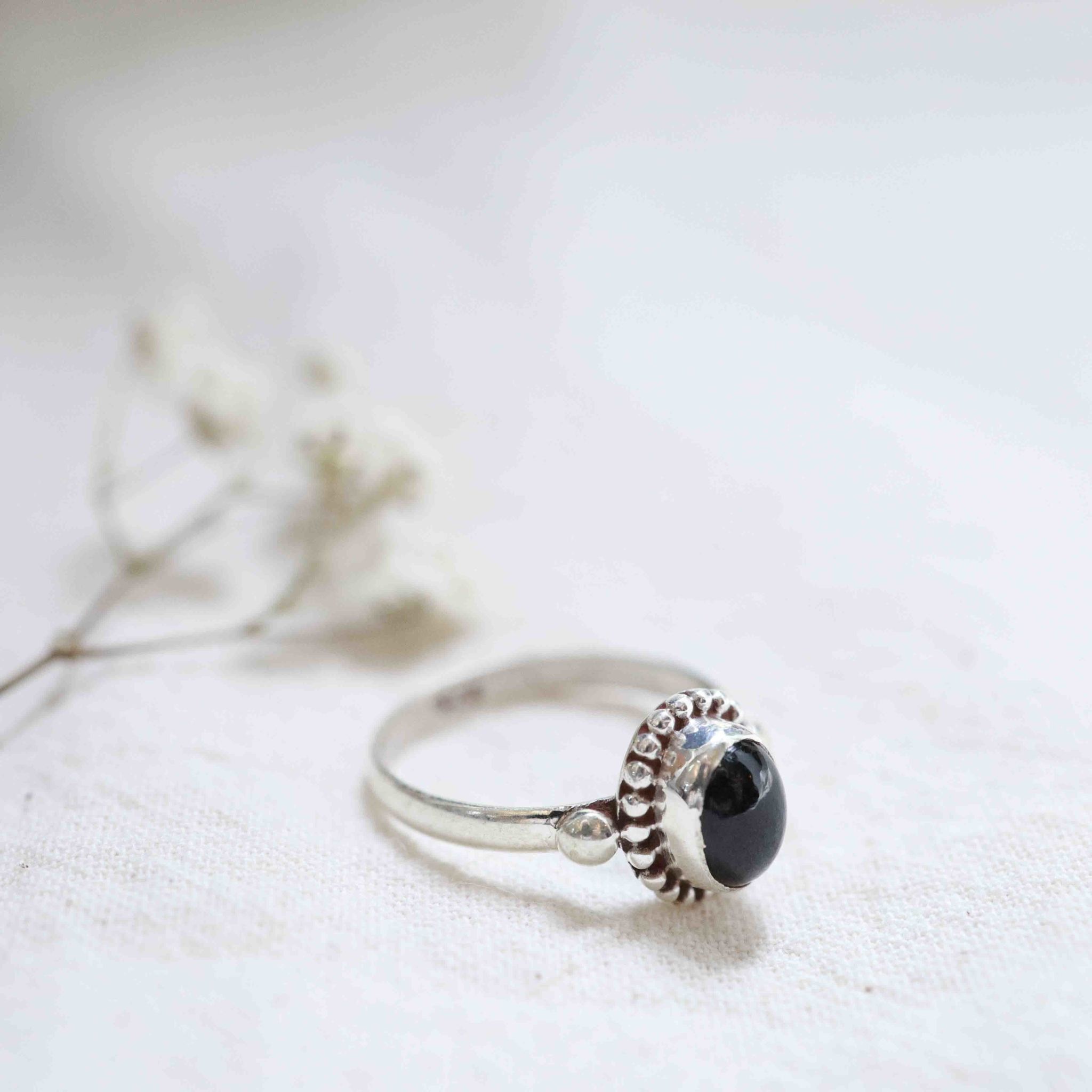 Black Tourmaline Ring - Dahlia