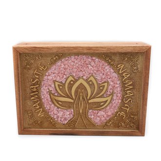 Boîte en bois - Namaste Quartz rose Boîte en bois - Namaste Quartz rose