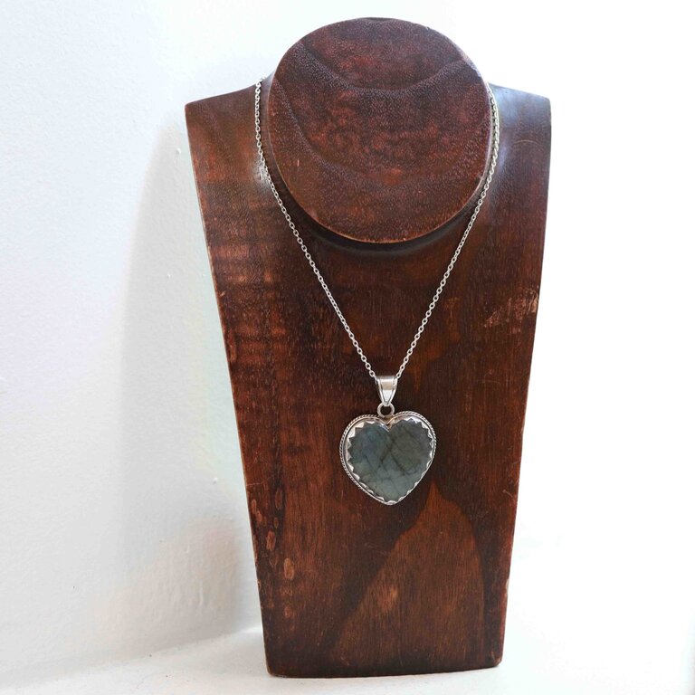 Pendentif Labradorite - Coeur