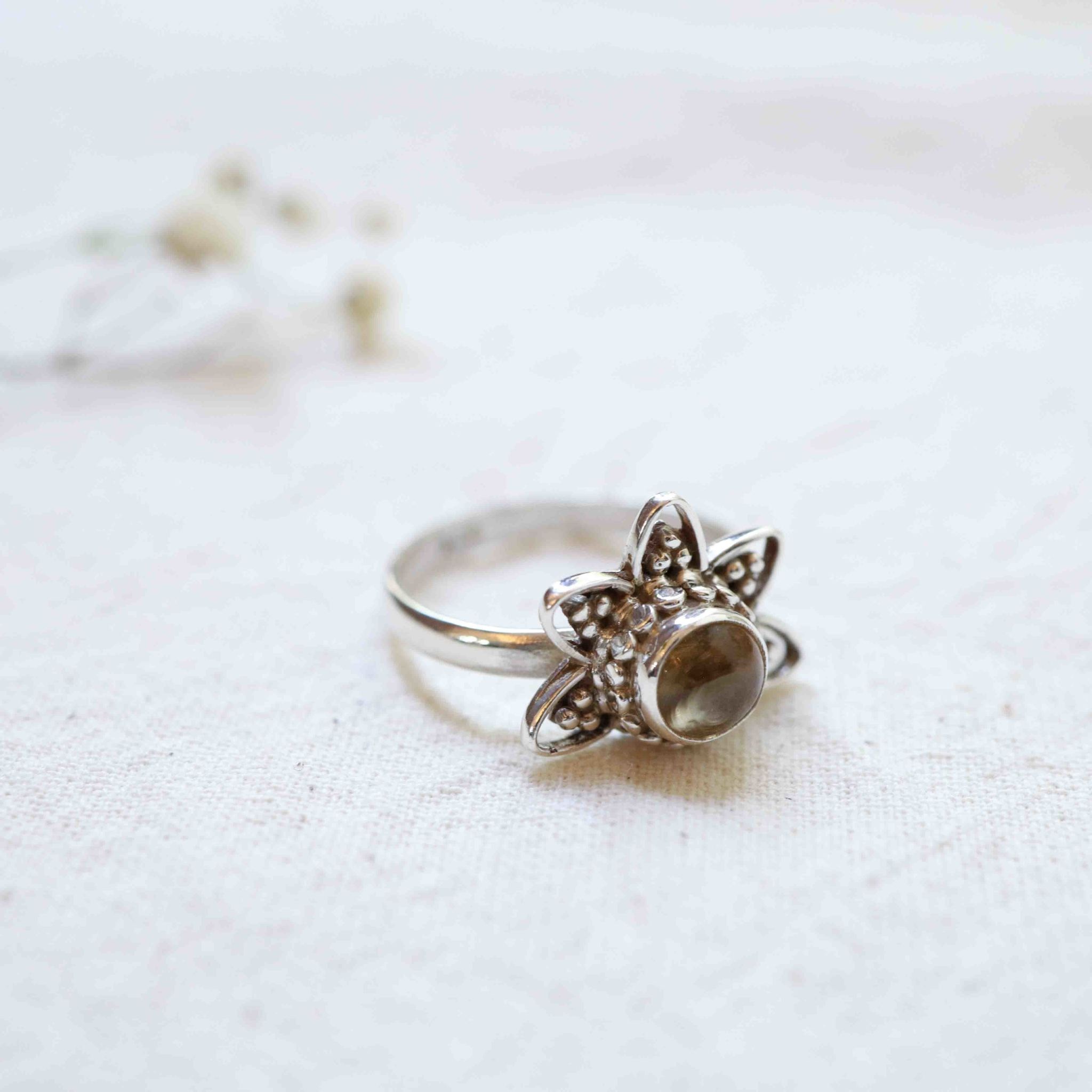 Citrine Ring - Lotus