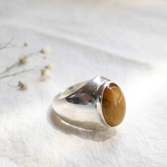 Bague Oeil de tigre - Myrtille Bague Oeil de tigre - Myrtille