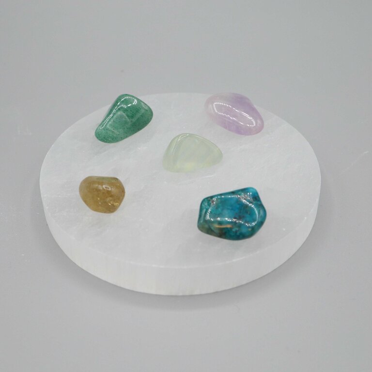 Selenite - round plate 12cm