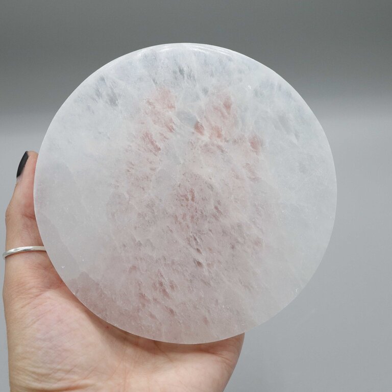 Selenite - round plate 12cm