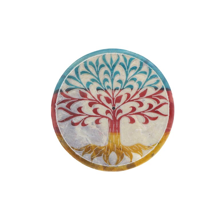 Porte-encens pierre de savon - Arbre de vie