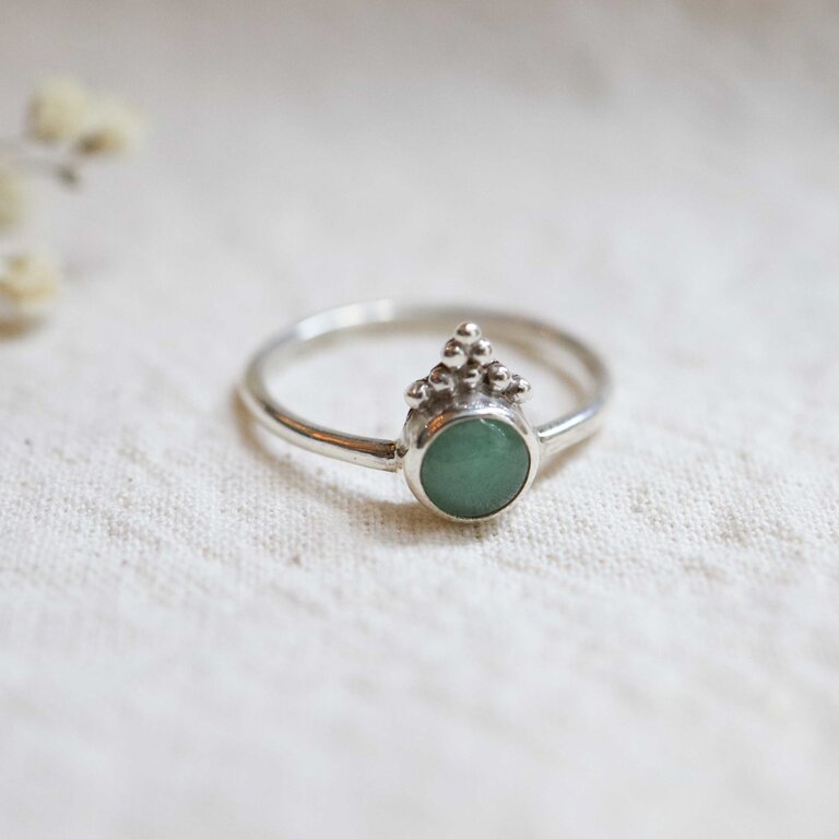 Green Aventurine Ring - Daisy