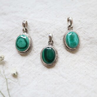 Malachite Pendant - Hortensia Malachite Pendant - Hortensia