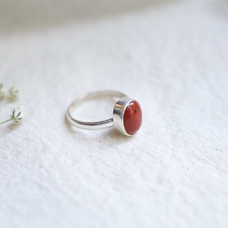 Red Jasper Ring - Simple Red Jasper Ring - Simple