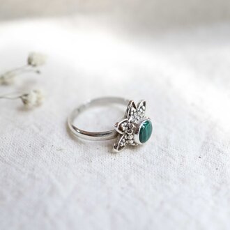 Malachite Ring - Lotus Malachite Ring - Lotus