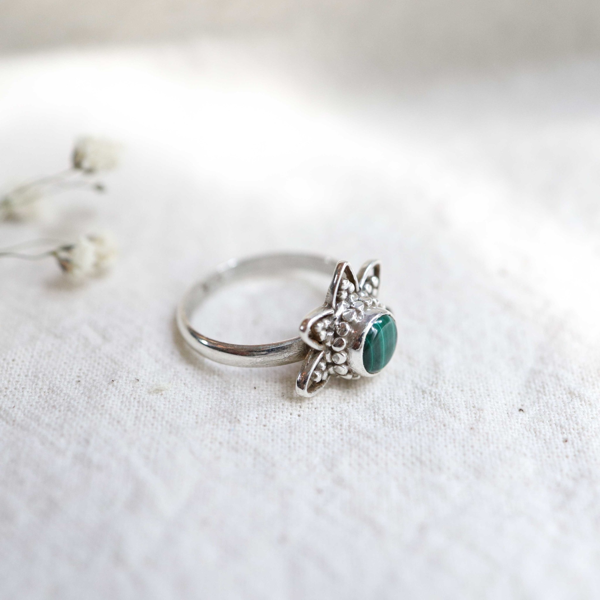 Malachite Ring - Lotus