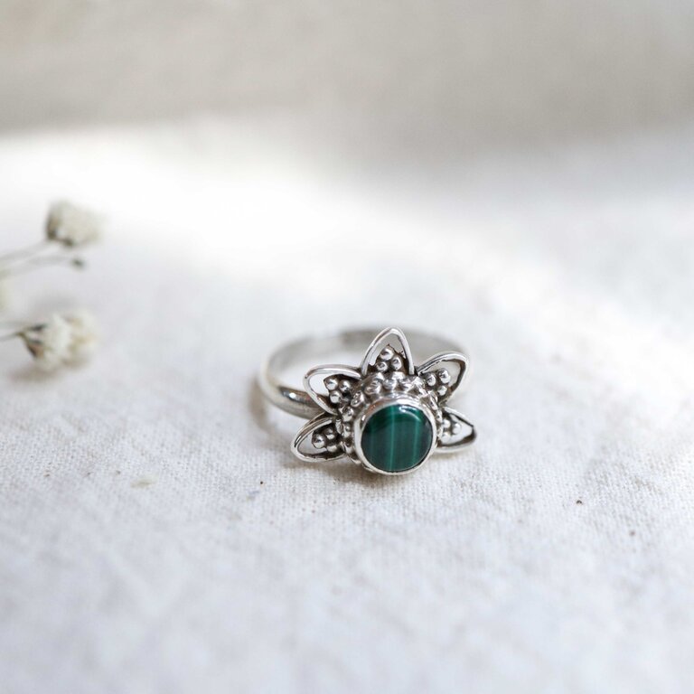 Bague Malachite - Lotus