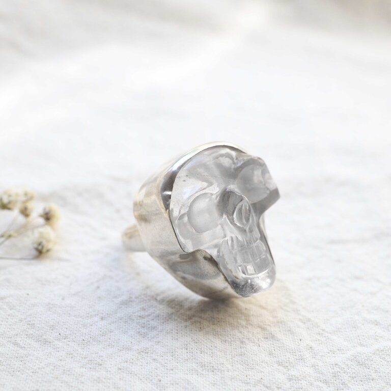 Bague Quartz clair - Crâne