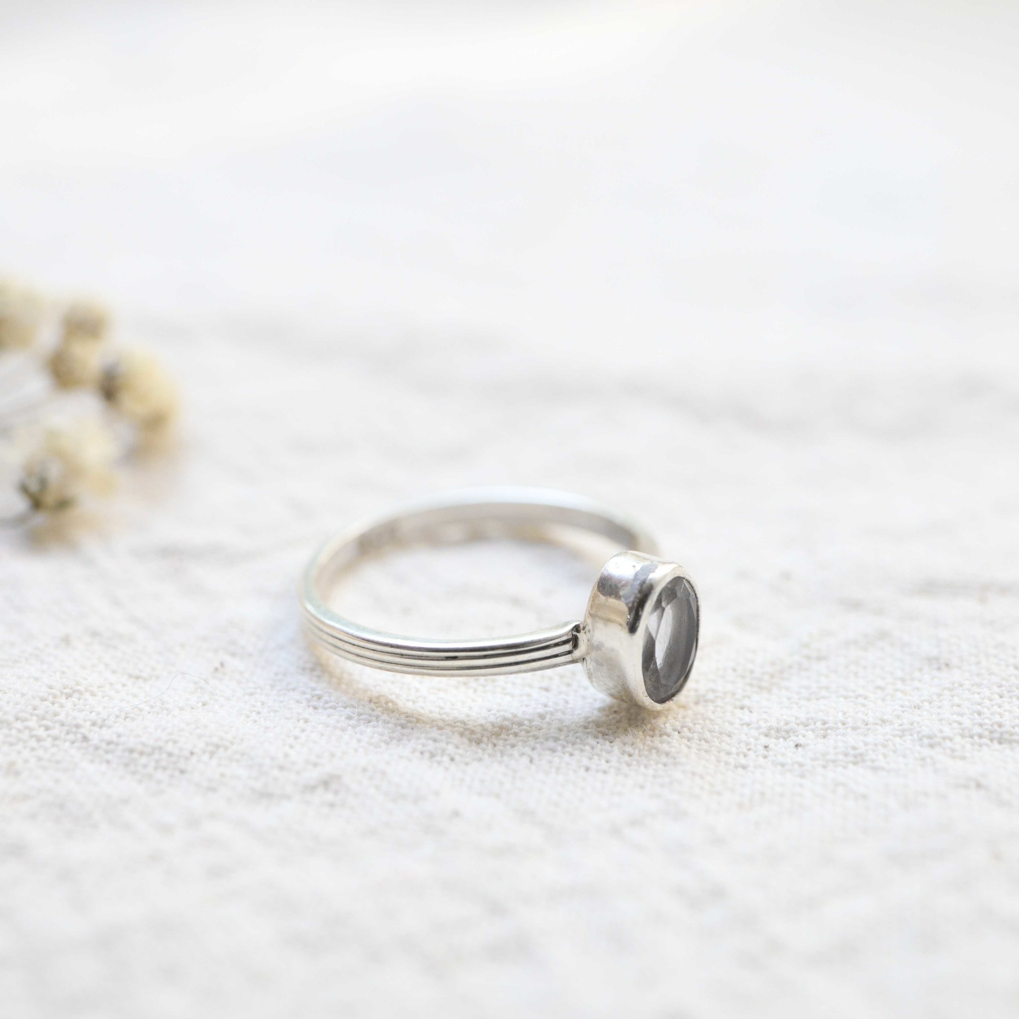 Clear Quartz Ring - Hibiscus